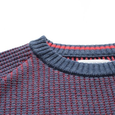 画像5: SALE 30%OFF (TURN ME ON / ターンミーオン)  スヌード付きワッフル編みニット (NAVY) (MENS)M/Lサイズ