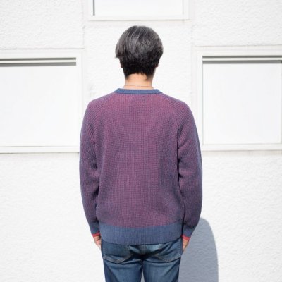 画像3: SALE 30%OFF (TURN ME ON / ターンミーオン)  スヌード付きワッフル編みニット (NAVY) (MENS)M/Lサイズ