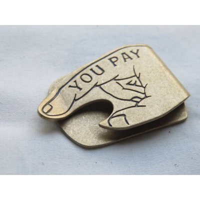 画像4: button works / ボタンワークス■YOU PAY MONEY CLIP / ユーペイマネークリップ (真鍮/黒)■クリックポスト対応商品（送料198円）