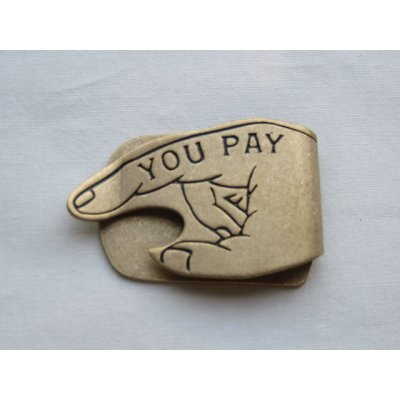 画像2: button works / ボタンワークス■YOU PAY MONEY CLIP / ユーペイマネークリップ (真鍮/黒)■クリックポスト対応商品（送料198円）