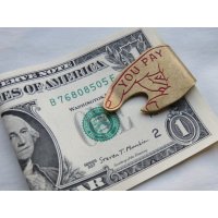 button works / ボタンワークス■YOU PAY MONEY CLIP / ユーペイマネークリップ (真鍮/赤)■クリックポスト対応商品（送料198円）