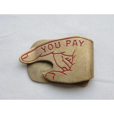 画像2: button works / ボタンワークス■YOU PAY MONEY CLIP / ユーペイマネークリップ (真鍮/赤)■クリックポスト対応商品（送料198円）