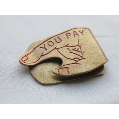 画像4: button works / ボタンワークス■YOU PAY MONEY CLIP / ユーペイマネークリップ (真鍮/赤)■クリックポスト対応商品（送料198円）