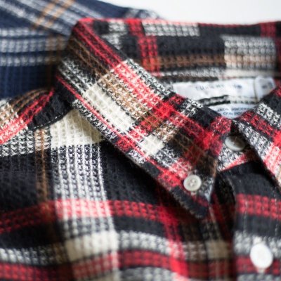 画像3: SALE 30%OFF (TURN ME ON / ターンミーオン)  ワッフルチェックL/Sシャツ (RED)  (MENS)M/Lサイズ