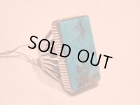 ■インディアンジュエリー■NAVAJO族（ナバホ族）■指輪 リング（NAVAJO-R-024)■キングマンターコイズ■２１号■ハンドメイド■アリゾナ北部現地買付■送料無料