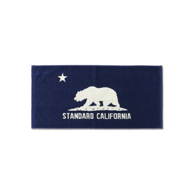 画像1: （STANDARD CALIFORNIA/スタンダードカリフォルニア）SD Cal Flag Hand Towel (今治タオル）ネイビー