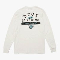 Deus Ex Machina(デウス エクス マキナ) SPEED SHOP LS TEE  VINTAGE WHITE（メンズ）S/M/Lサイズ