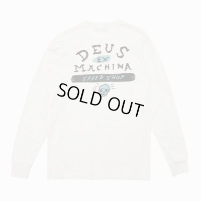 画像1: Deus Ex Machina(デウス エクス マキナ) SPEED SHOP LS TEE  VINTAGE WHITE（メンズ）S/M/Lサイズ