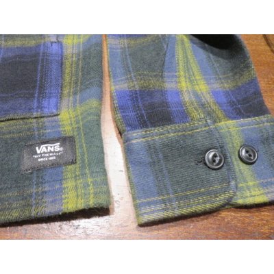 画像5: ■バンズ(VANS)■ヘビーウエイトフランネルシャツ■ネイビー×グリーン■メンズ US(S) (M)サイズ