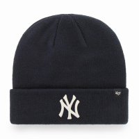 ('47/フォーティーセブン)  ヤンキース  ’47 ニット帽 カフニット ネイビー×ホワイト刺繍ロゴ　Yankees ’47 Raised Cuff Knit Navy×White Logo