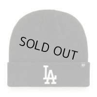 ('47/フォーティーセブン)  ドジャース  ’47 ニット帽 カフニット ブラック×ホワイト刺繍ロゴ　Dodgers ’47 Raised Cuff Knit Black×White Logo