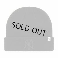 ('47/フォーティーセブン)  ヤンキース  ’47 ニット帽 カフニット ブラック×ブラック刺繍ロゴ　Yankees ’47 Raised Cuff Knit Black×Black Logo