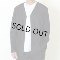 （TURN ME ON / ターンミーオン) リネンレーヨン ストレッチVネックボレロ (BLACK)  (MENS)M/L/XLサイズ