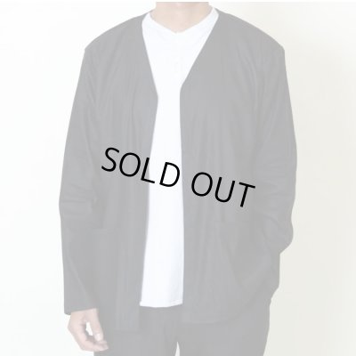画像1: （TURN ME ON / ターンミーオン) リネンレーヨン ストレッチVネックボレロ (BLACK)  (MENS)M/L/XLサイズ