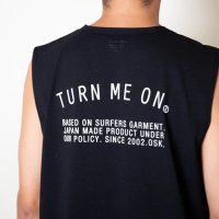 TURN ME ON（ターンミーオン) 定番ロゴ水陸両用ノースリーブ TEE(BLACK) (MENS)M/L/XLサイズ