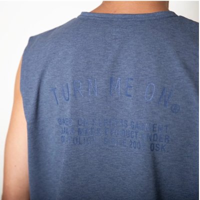 画像1: TURN ME ON（ターンミーオン) 定番ロゴ水陸両用ノースリーブ TEE(BLUE) (MENS)M/L/XLサイズ