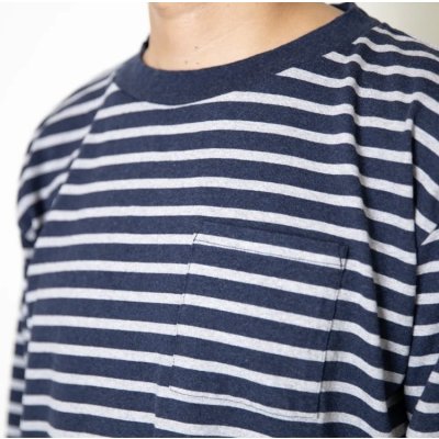 画像4: TURN ME ON(ターンミーオン) ボーダー9分袖ポケットTEE (NAVY)  (MENS)M/Lサイズ