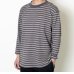 画像1: TURN ME ON（ターンミーオン)　ボーダー9分袖ポケットTEE(CHARCOAL)  (MENS)M/Lサイズ (1)