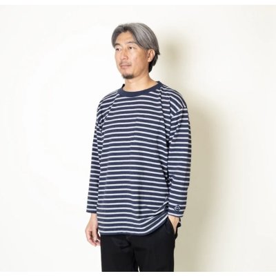 画像5: TURN ME ON(ターンミーオン) ボーダー9分袖ポケットTEE (NAVY)  (MENS)M/Lサイズ
