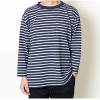 TURN ME ON（ターンミーオン)　ボーダー9分袖ポケットTEE (NAVY)  (MENS)M/Lサイズ