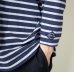 画像2: TURN ME ON（ターンミーオン)　ボーダー9分袖ポケットTEE (NAVY)  (MENS)M/Lサイズ (2)