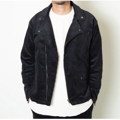 画像1:  (TURN ME ON / ターンミーオン) ストレッチコーデュロイ ダブルライダースJKT(BLACK)  (MENS)M/Lサイズ