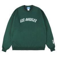 （CALIFOLKS/カリフォークス）CALIFOLKS Crew Neck Sweat Los Angeles (Green)（メンズ）M/Lサイズ 