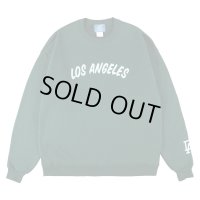 （CALIFOLKS/カリフォークス）CALIFOLKS Crew Neck Sweat Los Angeles (Green)（メンズ）M/Lサイズ 