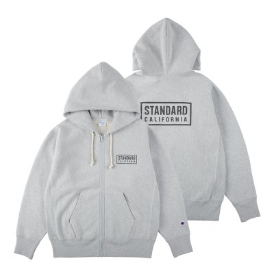 画像1:  スタンダードカリフォル二ア（STANDARD CALIFORNIA) Champion for SD Exclusive Zip Hood Sweat■Gray■（メンズ）M/L/XLサイズ