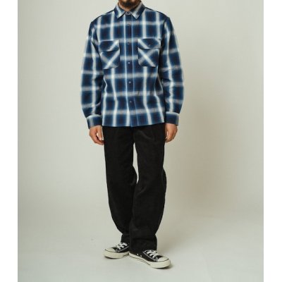 画像2: (BIG MIKE/ビッグマイク) Heavy Flannel Shirts / NVY×WHT（メンズ）M/L/XLサイズ