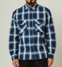 (BIG MIKE/ビッグマイク) Heavy Flannel Shirts / NVY×WHT（メンズ）M/L/XLサイズ