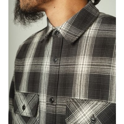 画像3: (BIG MIKE/ビッグマイク) Heavy Flannel Shirts / BLK×GRY×WHT (メンズ)M/L/XLサイズ