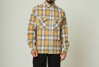 (BIG MIKE/ビッグマイク) Heavy Flannel Shirts / BGE×WHT（メンズ）M/L/XLサイズ