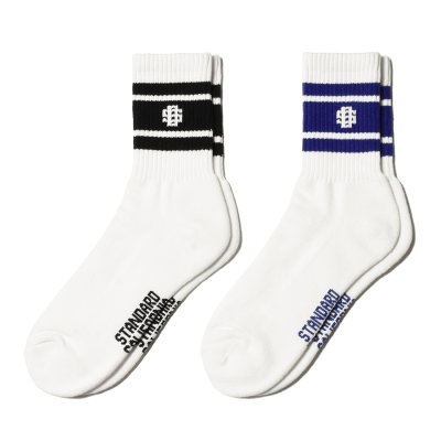 画像1: (STANDARD CALIFORNIA/スタンダードカリフォルニア) SD Sports Socks-2P (Black、Blue 2Pパック)