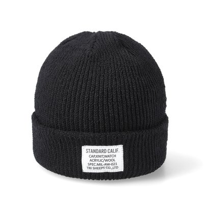 画像1: (STANDARD CALIFORNIA/スタンダードカリフォルニア) SD Cotton Watch Cap　ブラック