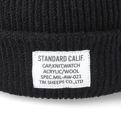 画像3: (STANDARD CALIFORNIA/スタンダードカリフォルニア) SD Cotton Watch Cap　ブラック