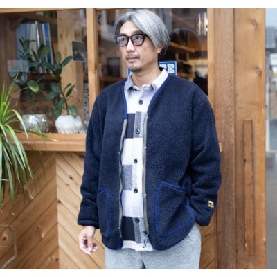 画像3:  SALE20%OFF (TURN ME ON / ターンミーオン) シープボアZIPブルゾン(NAVY)  (MENS)M/Lサイズ