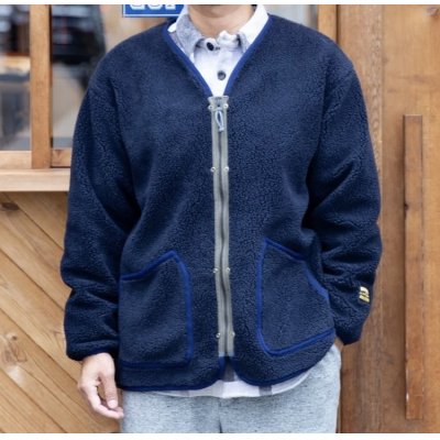 画像1:  (TURN ME ON / ターンミーオン) シープボアZIPブルゾン(NAVY)  (MENS)M/Lサイズ