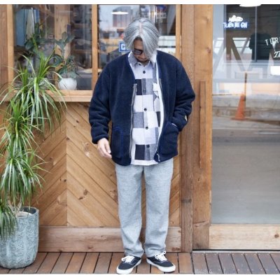 画像2:  (TURN ME ON / ターンミーオン) シープボアZIPブルゾン(NAVY)  (MENS)M/Lサイズ