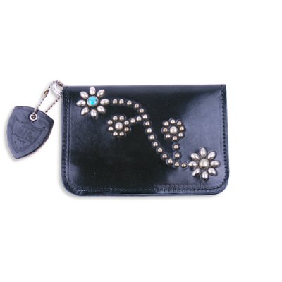 画像1: HTC Medium Wallet #125 Turquoise（Black)