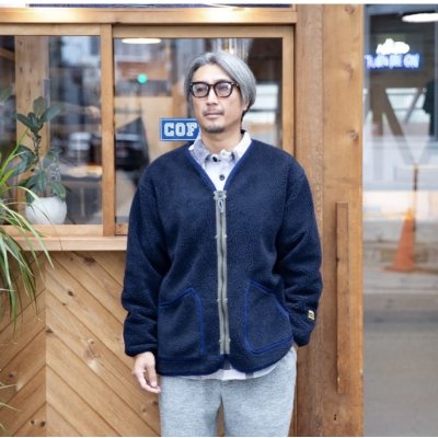 画像4:  SALE20%OFF (TURN ME ON / ターンミーオン) シープボアZIPブルゾン(NAVY)  (MENS)M/Lサイズ