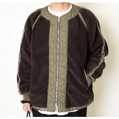 画像1:  (TURN ME ON / ターンミーオン) ボアフライトジャケット (OLIVE) (MENS)M/Lサイズ