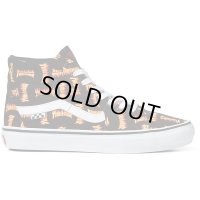 バンズ（VANS)  Sk8-Hi スケートハイ　Thrasher Allover Flame Logo Black  US 9.5（27.5cm)  USA企画