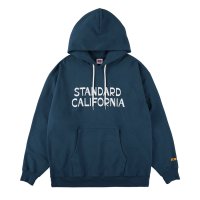  スタンダードカリフォル二ア（STANDARD CALIFORNIA) Jeff for SD Logo Hood Sweat■Navy■（メンズ）M/L/XLサイズ 