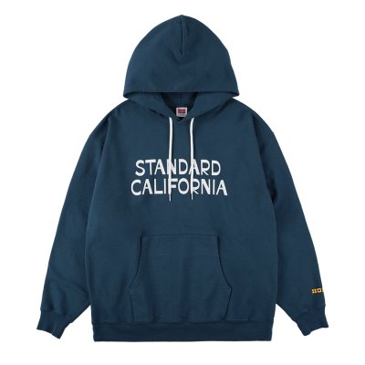 画像1:  スタンダードカリフォル二ア（STANDARD CALIFORNIA) Jeff for SD Logo Hood Sweat■Navy■（メンズ）M/L/XLサイズ 