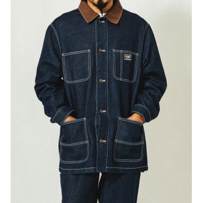 画像1: (BIG MIKE/ビッグマイク) Duck Collar Denim Coverall / D.INDIGO（メンズ）M/Lサイズ