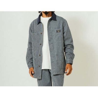 画像1: (BIG MIKE/ビッグマイク) Duck Collar Denim Coverall / HICKORY（メンズ）M/Lサイズ