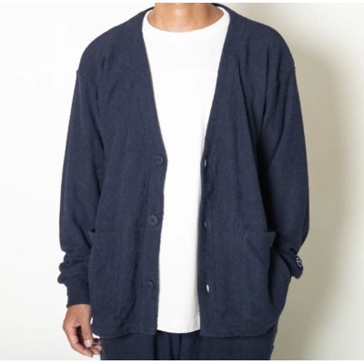 画像1:  (TURN ME ON / ターンミーオン) 両面パイルカーディガン (NAVY) (MENS)M/Lサイズ