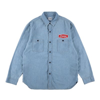 画像1:  (STANDARD CALIFORNIA/スタンダードカリフォルニア) SD Stadium Logo Patch Chambray Shirt　Indigo（メンズ）M/Lサイズ