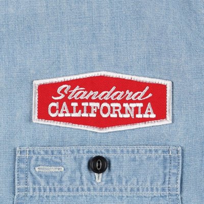 画像4: 20%OFF (STANDARD CALIFORNIA/スタンダードカリフォルニア) SD Stadium Logo Patch Chambray Shirt　Indigo（メンズ）M/Lサイズ
